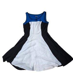 Express Colorblock Sleeveless Fit & Flare Dress With Side Zip Close Size 6